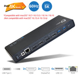 SIIG USB 3.0 4K Dual Video Docking Station - USB-C, Dual 4K@60HZ - Single 5K@60Hz