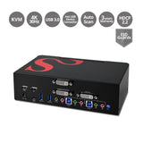 SIIG 2-Port DVI Dual-Link Smart Console KVM Switch with USB 3.0 and Multimedia Ports