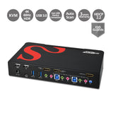 SIIG 2-Port HDMI 2.0 4K HDR Smart Console KVM Switch with USB 3.0 and Multimedia Ports