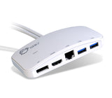 SIIG Mini-DP Video Dock with USB 3.0 LAN Hub - White