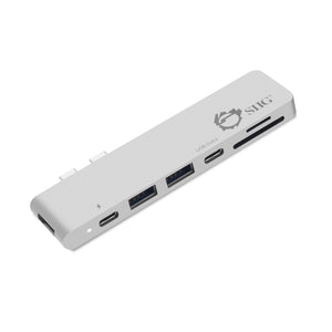 SIIG Dual USB-C Hub HDMI with Card Reader and PD Adapter – Silver