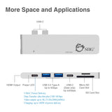 SIIG Dual USB-C Hub HDMI with Card Reader and PD Adapter – Silver