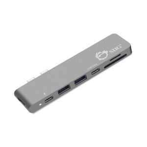 SIIG Dual USB-C Hub HDMI with Card Reader and PD Adapter - Space Gray