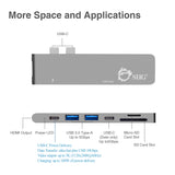 SIIG Dual USB-C Hub HDMI with Card Reader and PD Adapter - Space Gray